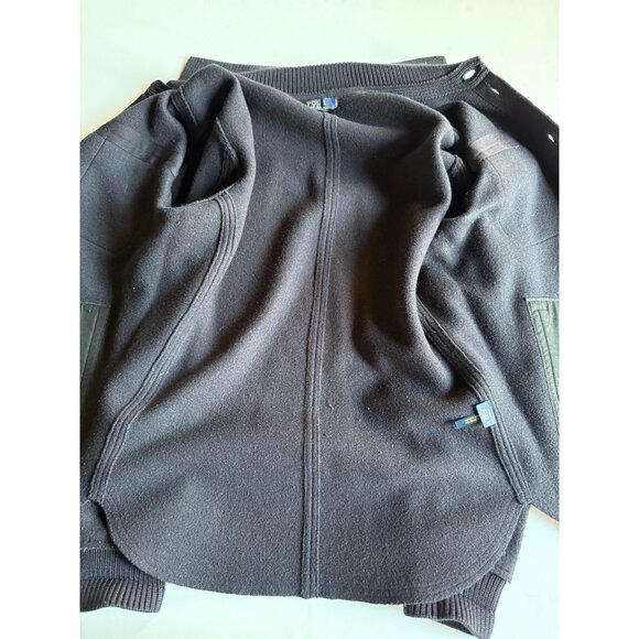 Polo Ralph Lauren Wool Blend Shirt Jacket Sweater - Navy Blue - Men's Medium - Picture 2 of 5